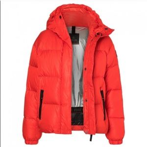 Bogner Fire + Ice Orange Ranja Oversized Cropped Hooded Quilted Down Ski…